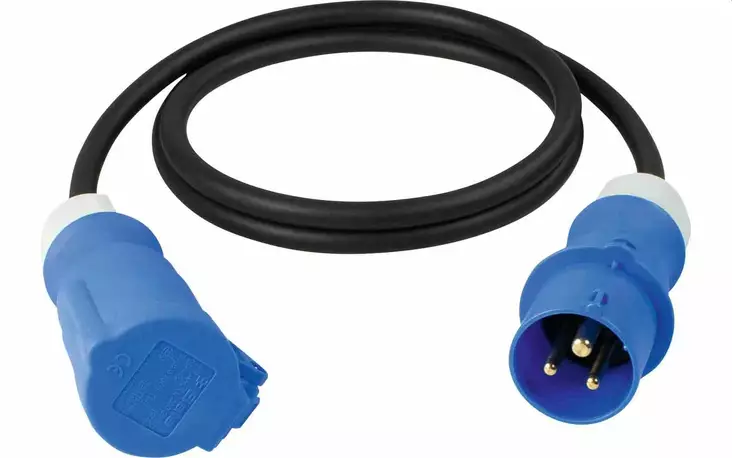 CEE-Verlängerung 1,5m schwarz 16A - Johdot. liittimet, rasiat - 285120 - 1