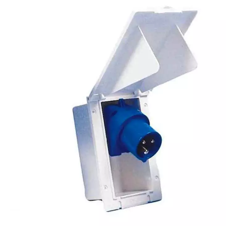 Sähkönsisäänottorasia CEE 17. suorakaide valkea - 12 V pistotulpat japistorasit - 9974950 - 3