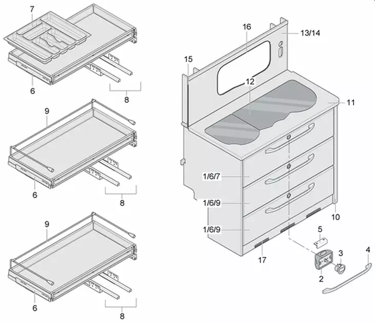 LMC:n Keittiön vetolaatikon runko kuvan - Kalusteet ja varusteet sisällä - 2626630 - 1