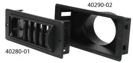 Päätesuutin suorakaide musta - Ilmakeskuslämmityskierto osat - 40280-01 - 1