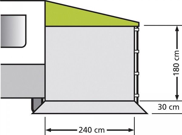 Sivuseinä etukatoksiin ja markiiseihin 240x180 cm - Katokset ja osat - 9912471 - 2