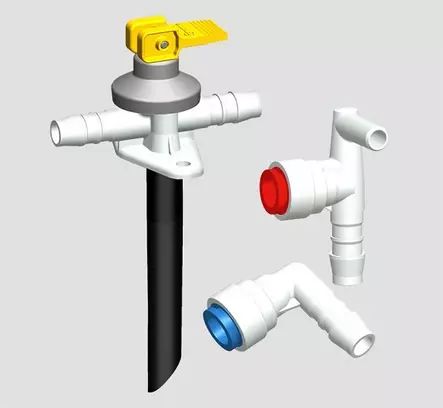 Tyhjennysventtiili 2,8 bar + vesisarja - Truma Combi - EH pannujen osat - 70400-01 - 1