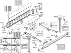 FIAMMA F45 S Titanium 300– 450 markiisin tukijalka vasen - Thule Omnistor osat - 9904162 - 1