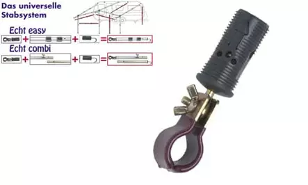Telttaputken päätytulppa kiinnitysleualla. 22+18-22 mm - Asennusosat - 9915152 - 1