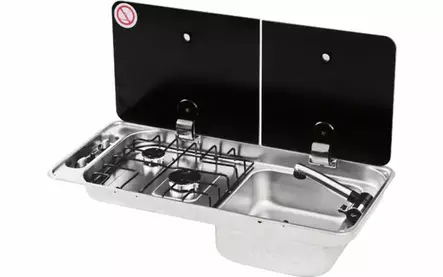 CAN 2-polttimoinen kaasuliesi+pesuallas - Kaasuliedet tiskialtaalla  - 675192 - 1