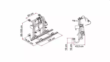 Polkupyörätelinehissillä Fiamma Carry - Takaseinätelineet + varusteet - 9949042 - 2