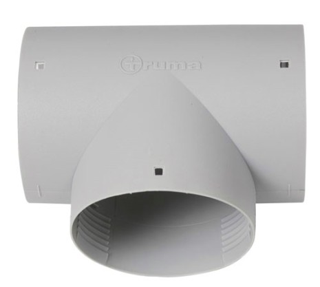 Päätesuuttimen T-jakokappale 65/72 mm - Ilmakeskuslämmityskierto osat - 40151-02 - 1