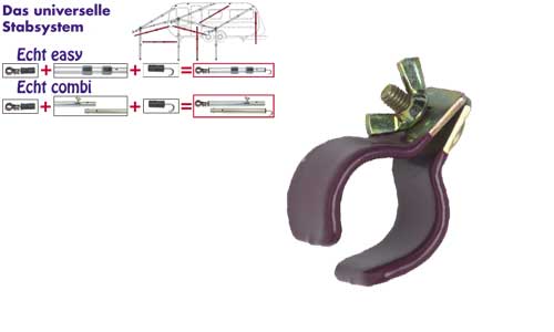 Telttaputken päätykoura kumitettu easycombi 25/28 mm - Runkoputket - 9916232 - 1