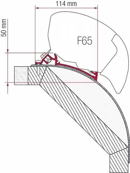 F65 adapter, Hymer 320 - Telttojen varaosat ja varusteet - 9910473 - 1