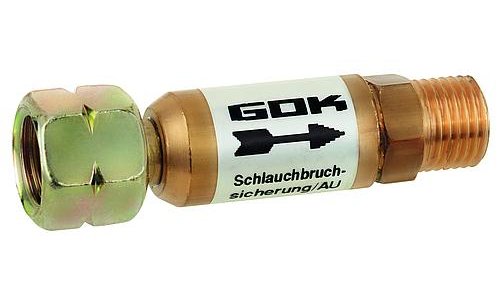 Putkirikko-takaiskuventtiili kaasulle 1,5kg/h autom. - Kaasuletkut ja putket - 9933193 - 1