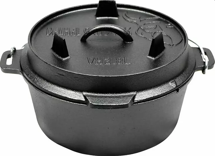 VALHAL OUTDOOR UUNIPATA kannella Hollantilainen uunipata VALHAL OUTDOOR valurautainen tasainen pohja 3,8 l Tuotenro 9957813 EAN 8720256612148 Yleistä Valmistajan väri musta Väri musta Paino 5,5kg Tietoa ruoanlaitto ja kotitalous Korke - Kattilat ja pannut - 9957813 - 1