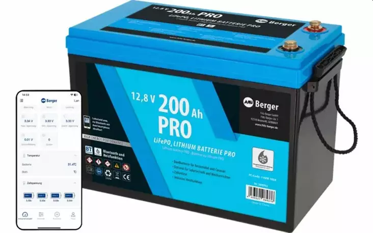 Litiumakku LiFePO4 200 Ah 12 V Berger - Litium + erikoisakut ja tarvikkeet - 269793 - 1