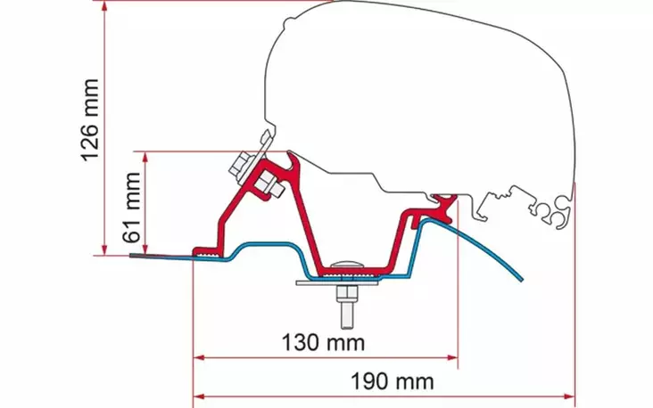 Fiamma markiisin sovitinsarja Mercedes - Fiamman markiisin adapterit - 441033 - 1