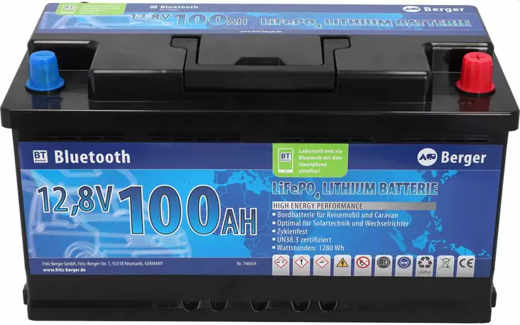 Lithium Akku Batterie 100 Ah LiFe PO4 - Litium + erikoisakut ja tarvikkeet - 746654 - 1
