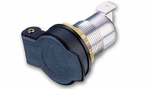 Pistorasia 12 V metallia kannellinen upotettava - Johdot. liittimet, rasiat - 9975084 - 1