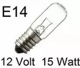 Light bulb E14, 12V/15W / 1 kpl. - Autojen valaisimet ja polttimot - 9959315 - 2