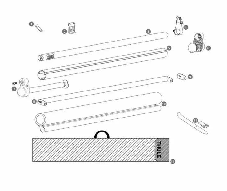 Kangasrulla Thule 8000 6,0 m markiisiin kuvassa n.5. - Thule Omnistor osat - 9902815 - 1