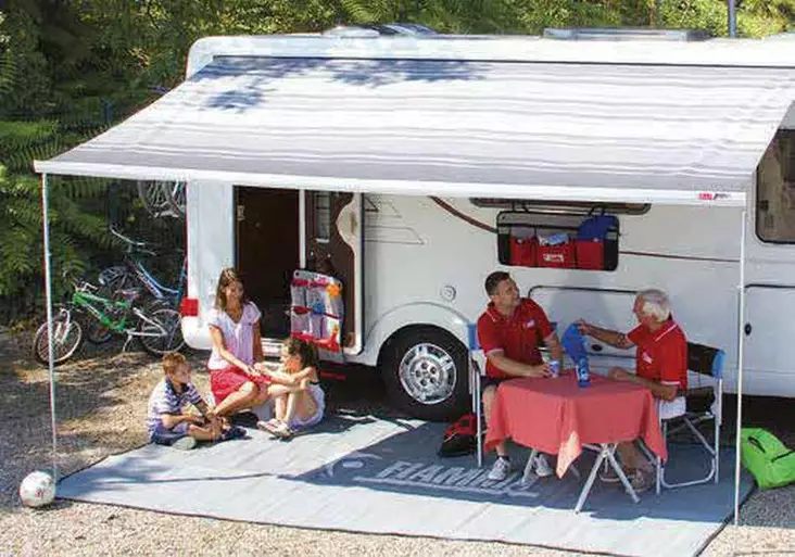 Seinämarkiisi Fiamma F45 S Titanium 260-400 cm Royal Grey/ Royal Blue kangas - Fiamma seinään - 9951845 - 1