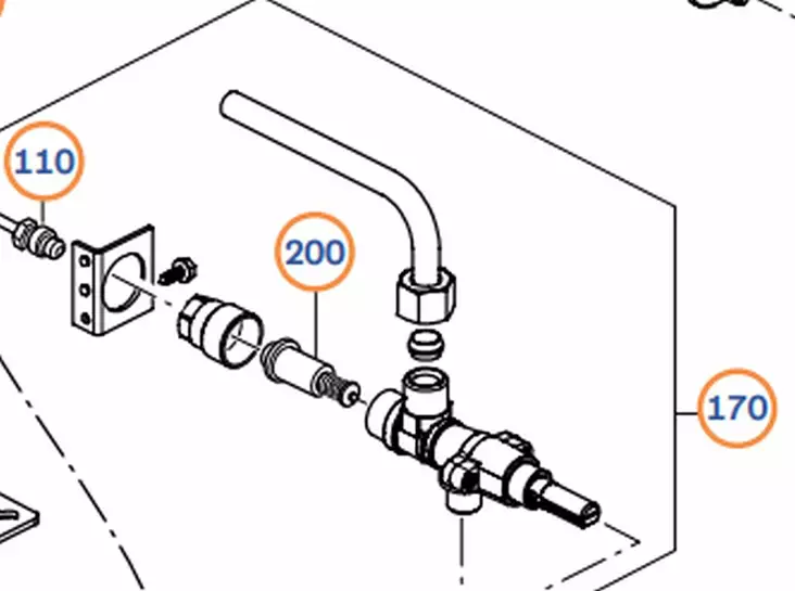 Zündsicherungshahn 30mbar sytytys- - Trumatic 2200 ja osat - 9918685 - 2