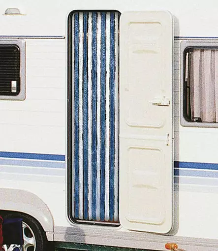 Ovi pörröverho 56x205 cm 3 värinen - Hyttysovet.verhot, pompulaverhot, verkot - 9965116 - 3