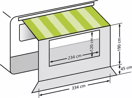 Yleinen etuseinä 3,5 m Ikkunalla - Etuseinät ja suojat Fiamma - 9912496 - 1