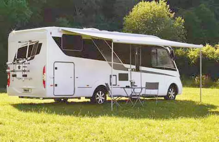 Seinämarkiisi-Kotelomarkiisi Thule Omnistor 5200 hopea, Saphir Blue kangas - Thule Omnistor seinämarkiisit - 9944216 - 2