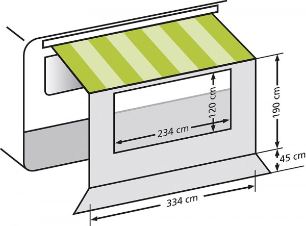 Yleinen etuseinä 3,5 m Ikkunalla - Etuseinät ja suojat Fiamma - 9912496 - 1