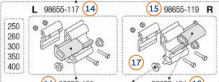 Halterung links Kiinnitystuki vasen - Fiamman vara-osat - 9997127 - 1