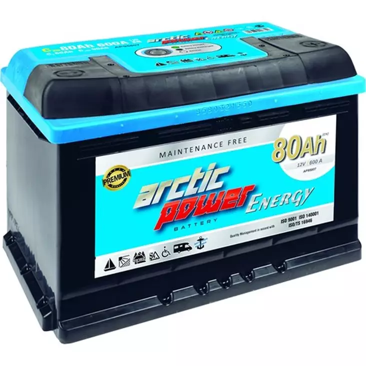 Artic POwer Akku 80 AH/600 Amp. - Akut, lyijy. AMG,Geeli,Litium/ paristot - AP95807 - 1