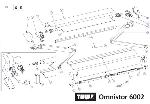 Kangas Markise 6002 - Thule Omnistor osat - 9906937 - 1