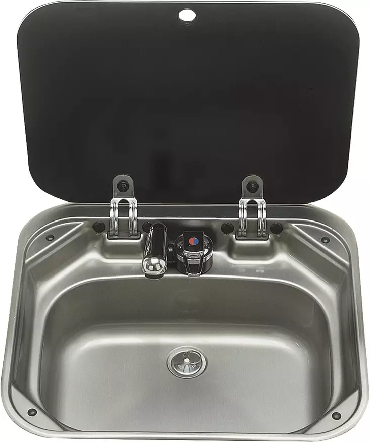 Pesuallas Dometic 42 x 14,6 x 44 cm - Tiskialtaat lasikannella ja ilman roster - 9956938 - 1