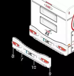 LMC-670 Finisch Alkove vasen takapus- - Ovet. luulut. ikkuna ja osat - 1288048 - 1