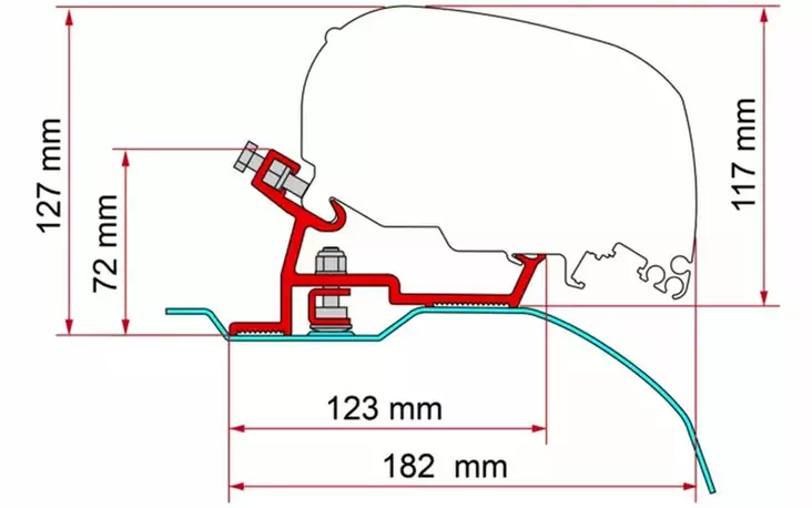 Fiamma F80S kattomarkiisi sovitin musta - Fiamma katolle - 839198 - 1