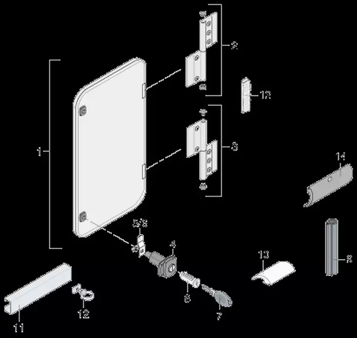 LMC:n Luukkujen saranat vasen ( ala) - Ovet. luulut. ikkuna ja osat - 54829 - 1